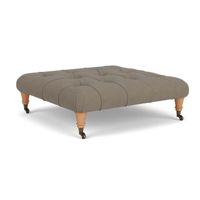 Foot Stool - Mid Grey - House Linen Mix - Amelia - The Cotswold Company - image 1