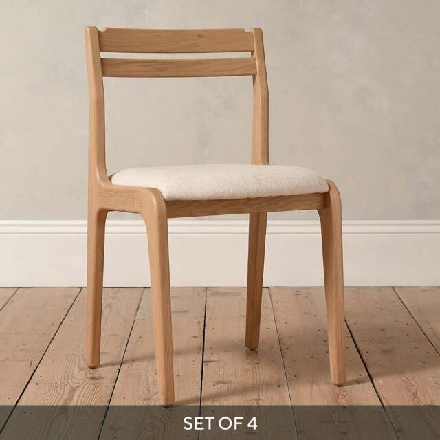 Winson Light Oak Upholstered Dining Chair - Set of 4 - The Cotswold Company - image 1