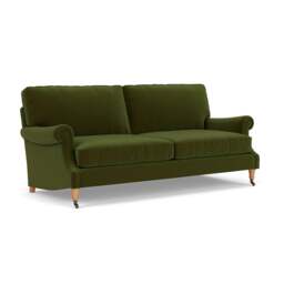 4 Seater Sofa - Forest Green - Matt Velvet - Taylor High Back - The Cotswold Company - thumbnail 1
