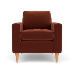 Armchair - Brick - Matt Velvet - Saxon - The Cotswold Company - thumbnail 2