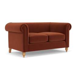 2 Seater Sofa - Brick - Matt Velvet - Rayner - The Cotswold Company - thumbnail 1