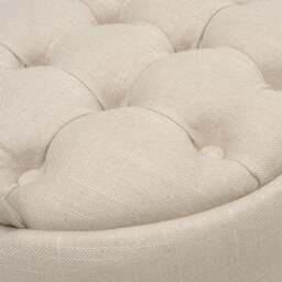Ashley Buttoned Stool - Stone Linen - Sherborne - The Cotswold Company - thumbnail 4