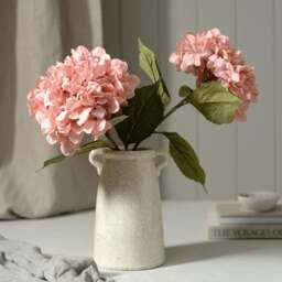 Antique Blush Pink Giant Hydrangea - Faux Flower Stem - The Cotswold Company