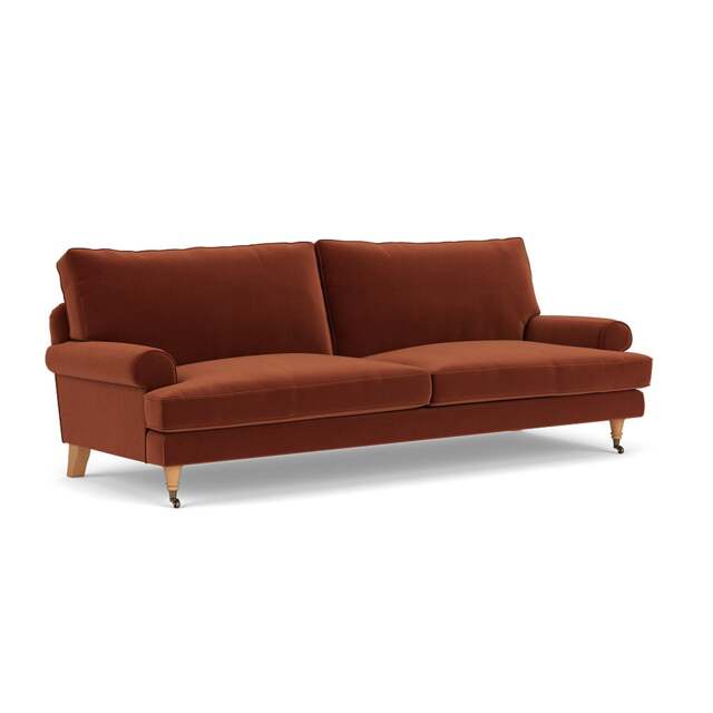 4 Seater Sofa - Brick - Matt Velvet - Stewart - The Cotswold Company - image 1