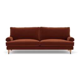 4 Seater Sofa - Brick - Matt Velvet - Stewart - The Cotswold Company - thumbnail 2