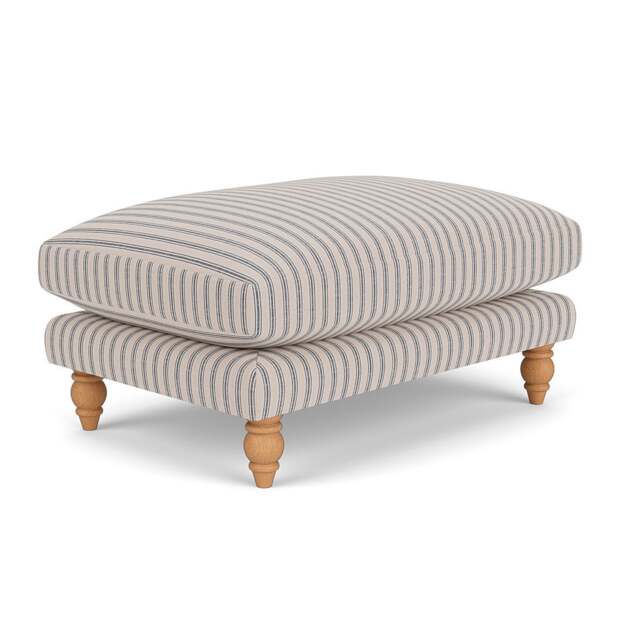Foot Stool - Indigo - Kingham Stripe - Emily - The Cotswold Company - image 1