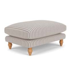 Foot Stool - Indigo - Kingham Stripe - Emily - The Cotswold Company