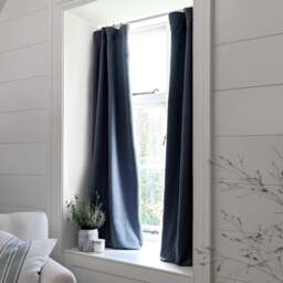 Curtain Pair - 228x274cm - Marling Linen Mix Ink - The Cotswold Company