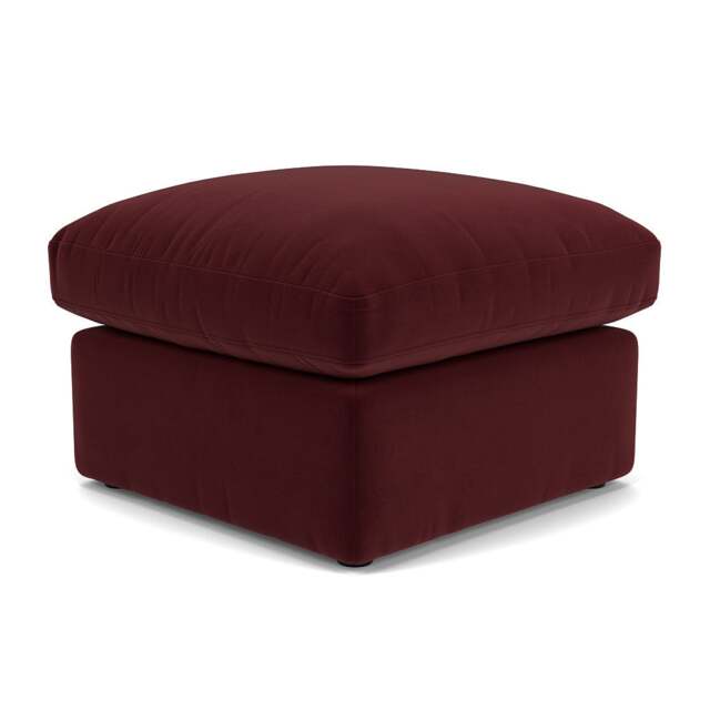 Foot Stool - Dark Rosehip - Matt Velvet - Clarke Small - The Cotswold Company - image 1