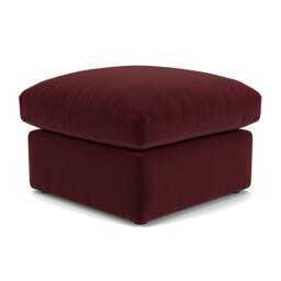 Foot Stool - Dark Rosehip - Matt Velvet - Clarke Small - The Cotswold Company - thumbnail 1