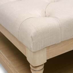 Clover Rectangular Coffee Table with Shelf- Stone Linen - The Cotswold Company - thumbnail 5
