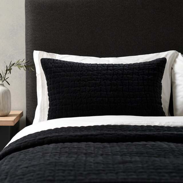 Cotton Velvet Driftline Weave Cushion Navy - Home Accessories - The Cotswold Company - image 1