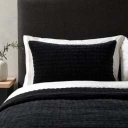 Cotton Velvet Driftline Weave Cushion Navy - Home Accessories - The Cotswold Company - thumbnail 1