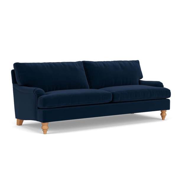 4 Seater Sofa - Deep Blue - Matt Velvet - Morris - The Cotswold Company - image 1