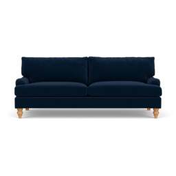 4 Seater Sofa - Deep Blue - Matt Velvet - Morris - The Cotswold Company - thumbnail 2