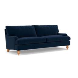 4 Seater Sofa - Deep Blue - Matt Velvet - Morris - The Cotswold Company