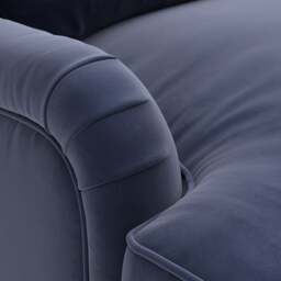 4 Seater Sofa - Deep Blue - Matt Velvet - Morris - The Cotswold Company - thumbnail 5