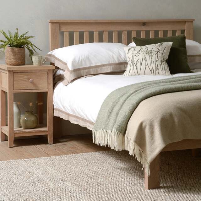 Inglesham Whitewash Oak King Size Bed - The Cotswold Company - image 1