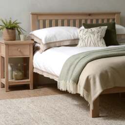 Inglesham Whitewash Oak King Size Bed - The Cotswold Company