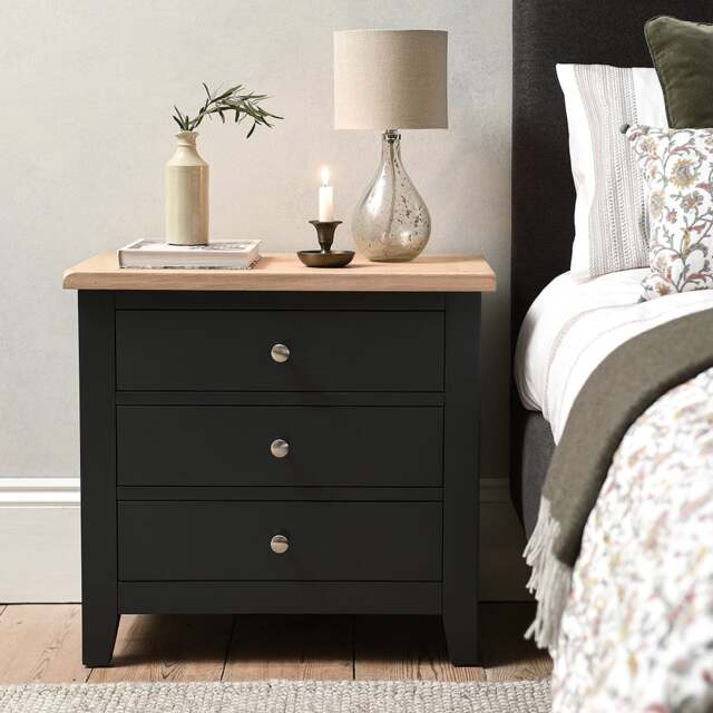 Jumbo Bedside Table - Chester Charcoal - The Cotswold Company - image 1