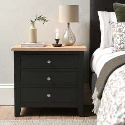 Jumbo Bedside Table - Chester Charcoal - The Cotswold Company