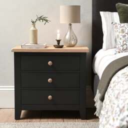 Jumbo Bedside Table - Chester Charcoal - The Cotswold Company - thumbnail 2
