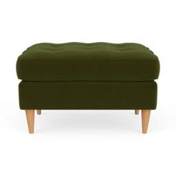 Foot Stool - Forest Green - Matt Velvet - Saxon Small - The Cotswold Company - thumbnail 2