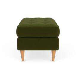 Foot Stool - Forest Green - Matt Velvet - Saxon Small - The Cotswold Company - thumbnail 3