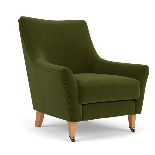 Armchair - Forest Green - Matt Velvet - Martha - The Cotswold Company - image 1