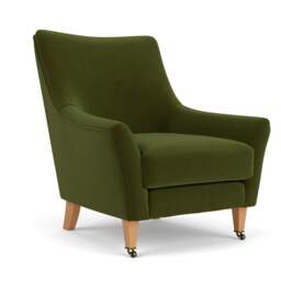 Armchair - Forest Green - Matt Velvet - Martha - The Cotswold Company - thumbnail 1