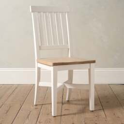 Wooden Seat Dining Chair - Chester Pure White - The Cotswold Company - thumbnail 3