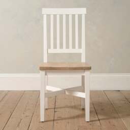 Wooden Seat Dining Chair - Chester Pure White - The Cotswold Company - thumbnail 4