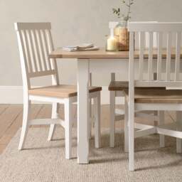 Wooden Seat Dining Chair - Chester Pure White - The Cotswold Company - thumbnail 2
