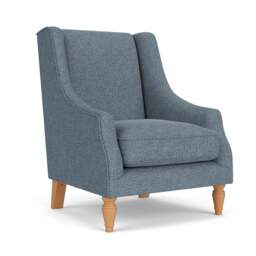 Armchair - Mid Blue - Aquaclean Oxford - Annie - The Cotswold Company