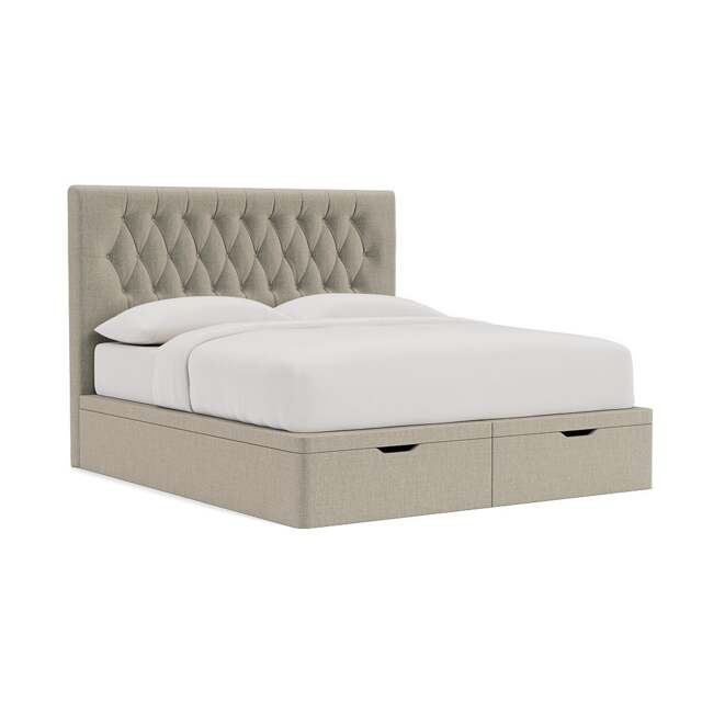 Super King Ottoman Storage Bed - Natural - Eco Chenille - Calvert - The Cotswold Company - image 1