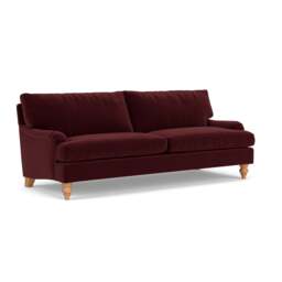 4 Seater Sofa - Dark Rosehip - Matt Velvet - Morris - The Cotswold Company - thumbnail 1