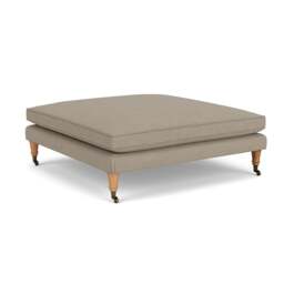 Foot Stool - Dove grey - House linen mix - Taylor Small - The Cotswold Company