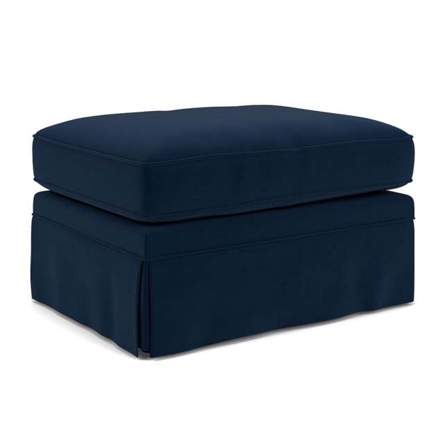 Foot Stool - Deep blue - Matt Velvet - Dawson Small - The Cotswold Company - image 1