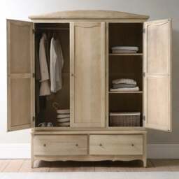 Camille Limewash Oak Triple Wardrobe - The Cotswold Company