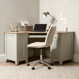Corner Desk - Chester Dove Grey - The Cotswold Company - thumbnail 2