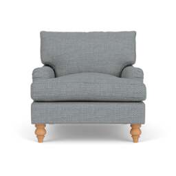 Armchair - Navy - Herringbone Weave - Morris - The Cotswold Company - thumbnail 2