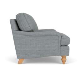 Armchair - Navy - Herringbone Weave - Morris - The Cotswold Company - thumbnail 3