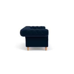 3 Seater Sofa - Deep blue - Matt Velvet - Harris Chesterfield - The Cotswold Company - thumbnail 3
