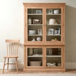 Large Glazed Dresser - Inglesham Whitewash Oak - The Cotswold Company - thumbnail 3