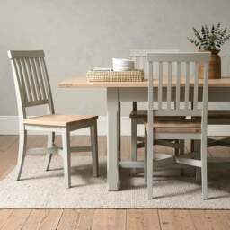 Wooden Seat Dining Chair - Chester Dove Grey - The Cotswold Company - thumbnail 2