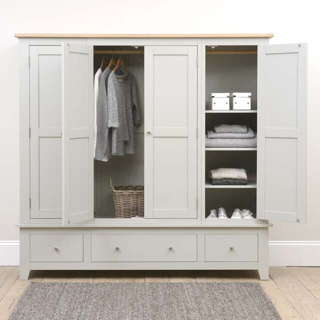 Quad Wardrobe - Chester Dove Grey - The Cotswold Company - image 1
