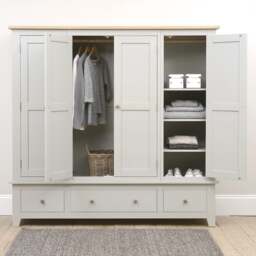 Quad Wardrobe - Chester Dove Grey - The Cotswold Company - thumbnail 2
