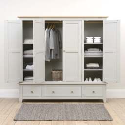 Quad Wardrobe - Chester Dove Grey - The Cotswold Company - thumbnail 4