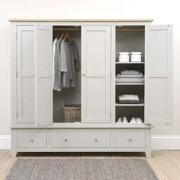 Quad Wardrobe - Chester Dove Grey - The Cotswold Company