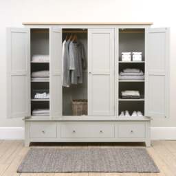 Quad Wardrobe - Chester Dove Grey - The Cotswold Company - thumbnail 3